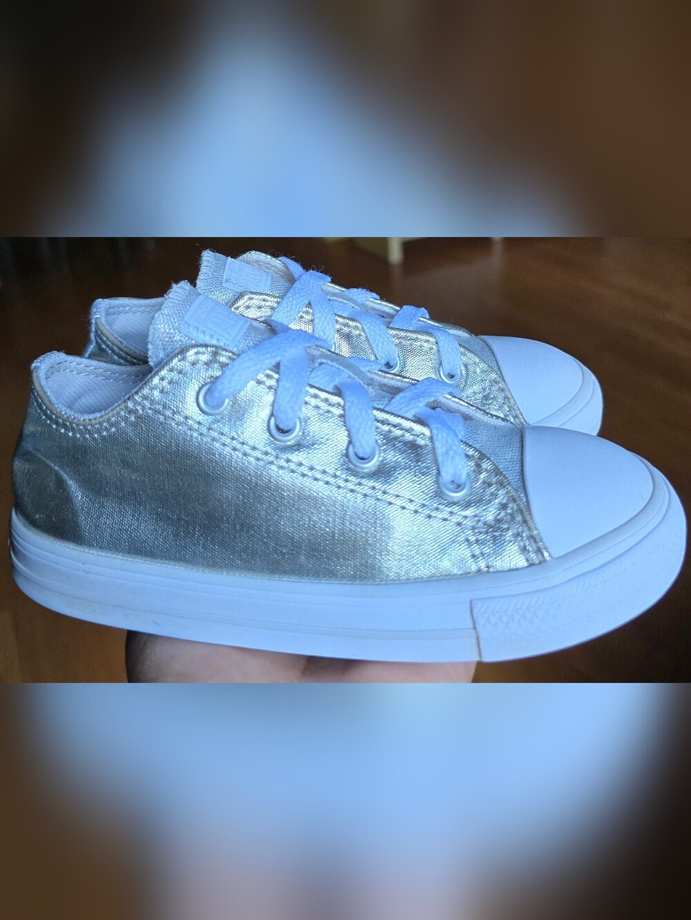 Sz 10 Toddler Girl's CONVERSE CTAS DAINTY LUCKY METALLIC Casual Shoes - Picture 3 of 8